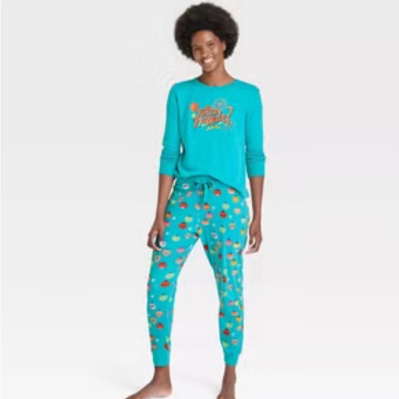 Wondershop Other - Women's Feliz Navidad Christmas 2pc Pajama Set, Turquoise Blue - Wondershop